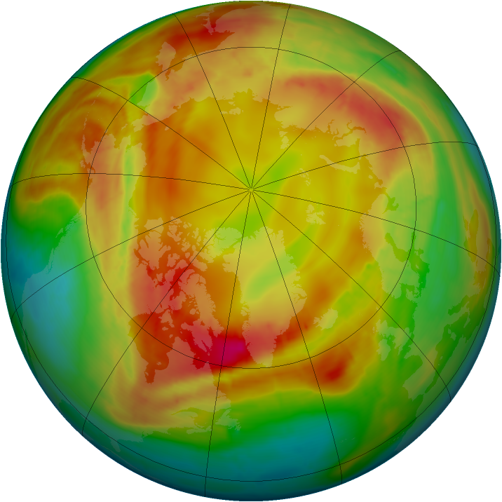 Arctic ozone map for 12 February 2015